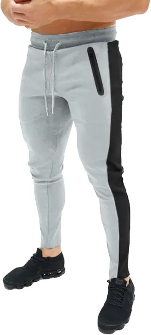 Thatrich Mens Stretch Sweatpants Quick Dry Moisture Wicking Jogger Pants Matching Color Workout Breathable Slim Fit Pants