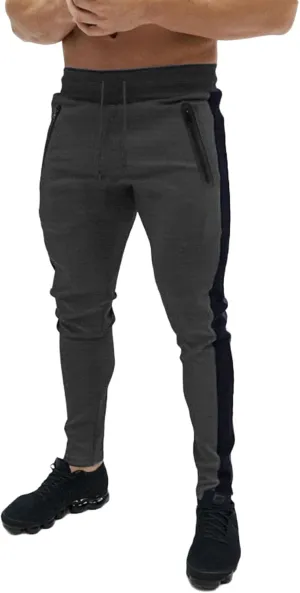 Thatrich Mens Stretch Sweatpants Quick Dry Moisture Wicking Jogger Pants Matching Color Workout Breathable Slim Fit Pants