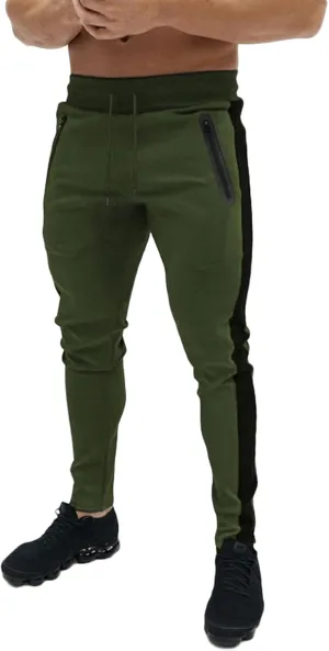 Thatrich Mens Stretch Sweatpants Quick Dry Moisture Wicking Jogger Pants Matching Color Workout Breathable Slim Fit Pants