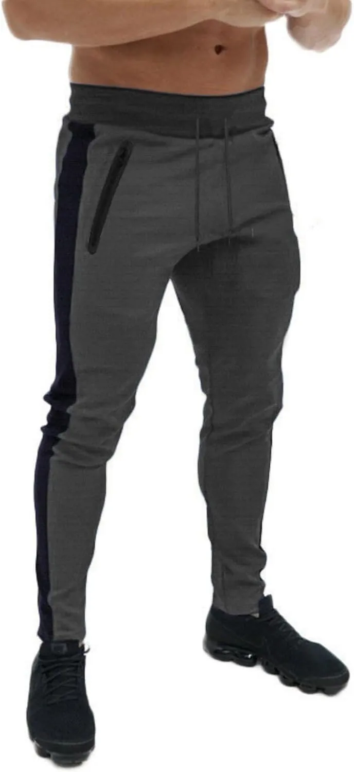 Thatrich Mens Stretch Sweatpants Quick Dry Moisture Wicking Jogger Pants Matching Color Workout Breathable Slim Fit Pants