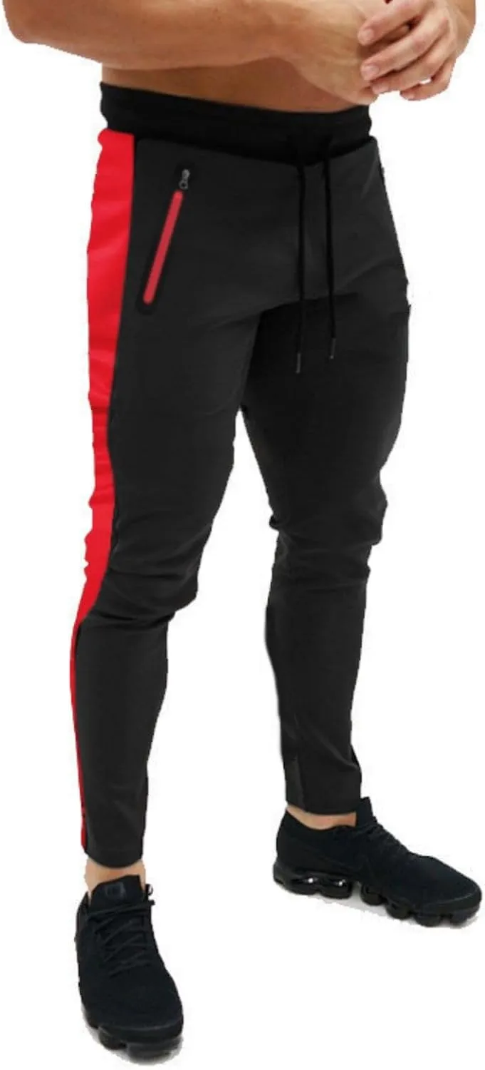 Thatrich Mens Stretch Sweatpants Quick Dry Moisture Wicking Jogger Pants Matching Color Workout Breathable Slim Fit Pants