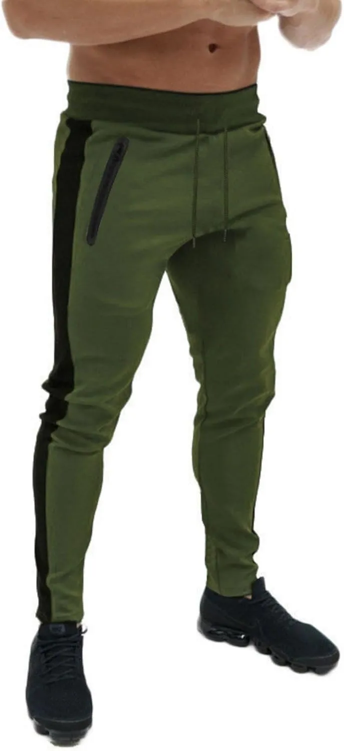 Thatrich Mens Stretch Sweatpants Quick Dry Moisture Wicking Jogger Pants Matching Color Workout Breathable Slim Fit Pants