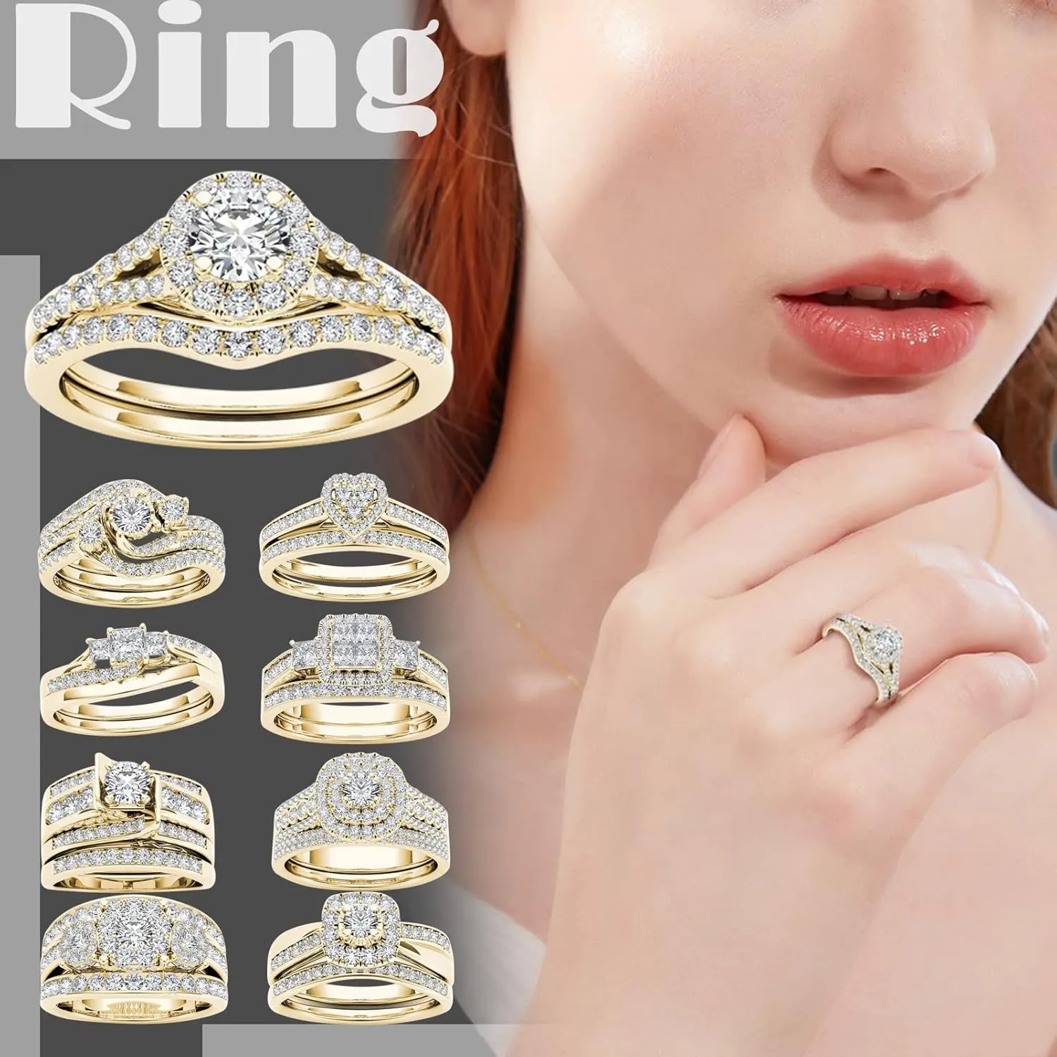 Titanium Steel Wedding Bands for Women,Steel Stainless Stackable Engagement Marriage Ring Anniversary Promise Bridal Ring Set
