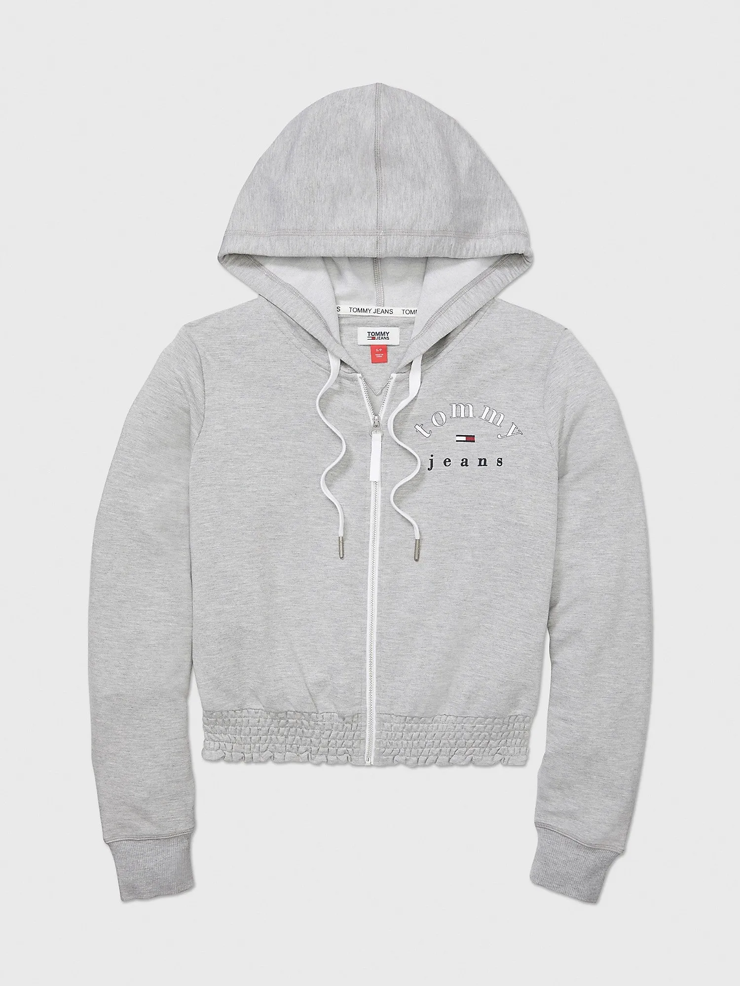 Tommy Hilfiger Smocked-Waist Logo Zip Hoodie - Women