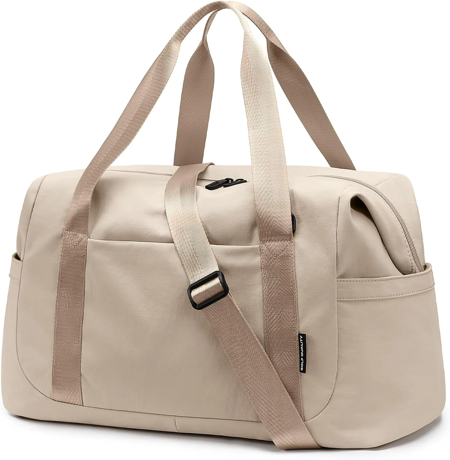 Travel Duffle Bag Gym Bag for Women,Tote Bag Laptop Carry on Weekender Overnight Bag Organizer Duffel Bag for Travel,31L,Apricot