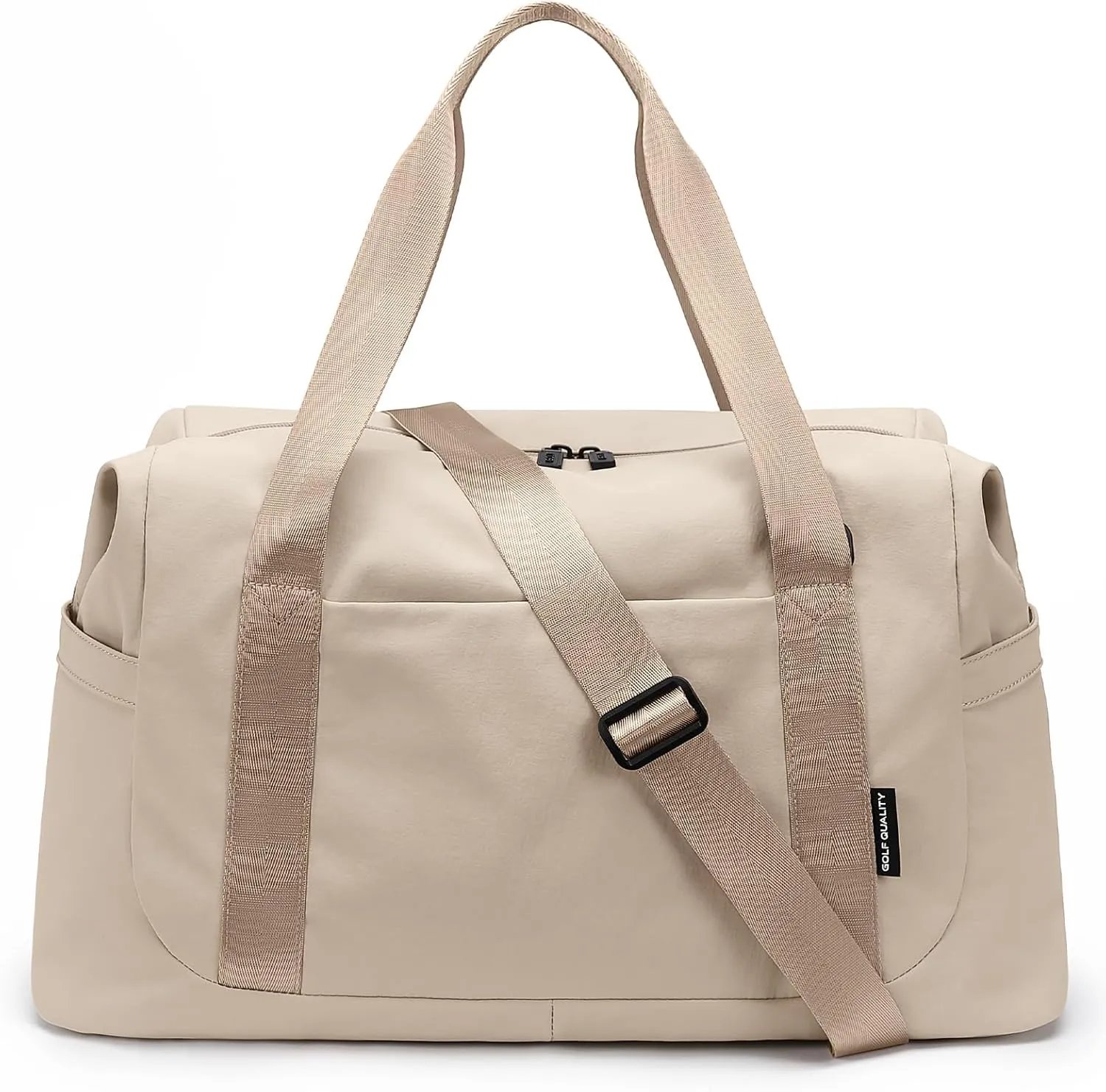 Travel Duffle Bag Gym Bag for Women,Tote Bag Laptop Carry on Weekender Overnight Bag Organizer Duffel Bag for Travel,31L,Apricot