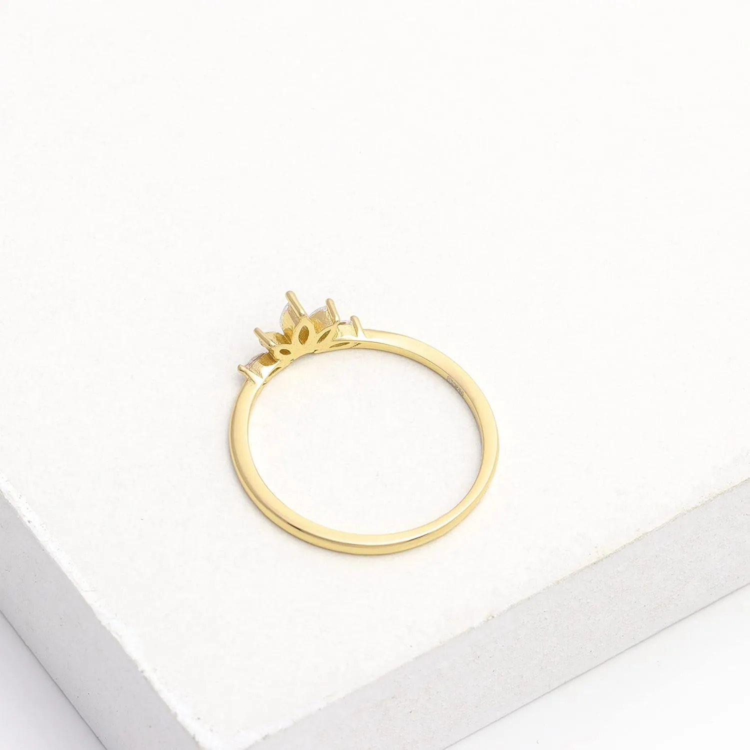 UFOORO 14K Gold Plated Sterling Silver Rings-Rings for Women,Gold Rings,Gold Rings for Women,Silver Rings for Women