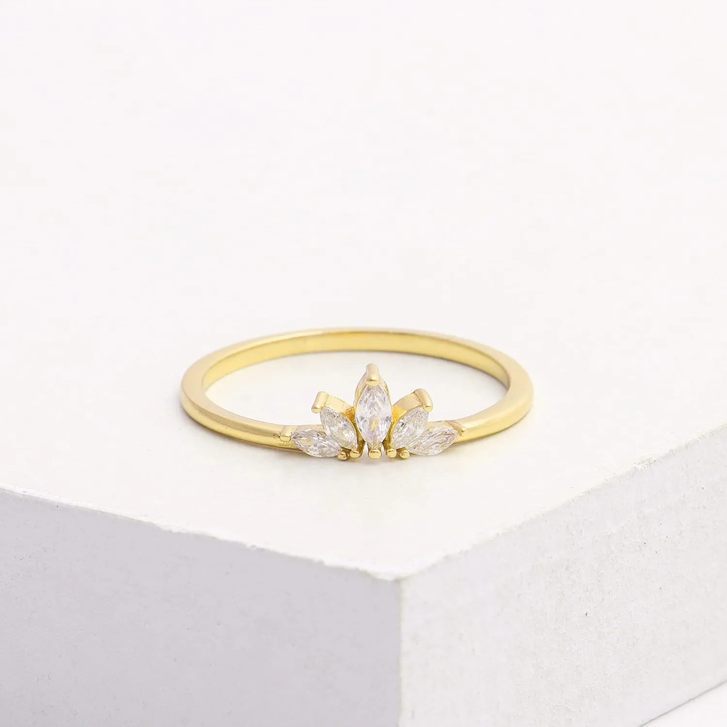 UFOORO 14K Gold Plated Sterling Silver Rings-Rings for Women,Gold Rings,Gold Rings for Women,Silver Rings for Women