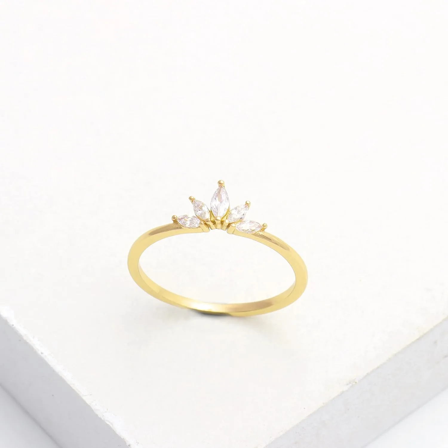 UFOORO 14K Gold Plated Sterling Silver Rings-Rings for Women,Gold Rings,Gold Rings for Women,Silver Rings for Women