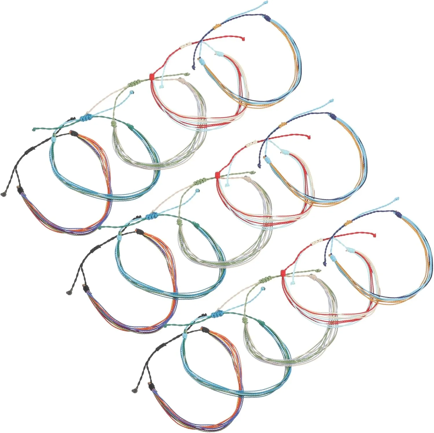 VANZACK 16pcs Beach Bracelet Braided Bracelets Polyester Anklets for Women Ankle Bracelets