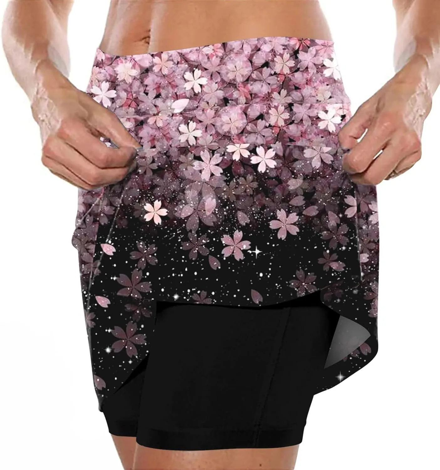 Versatile Skorts for Woman,Plus Size Skort for Curvy Ladies,Ladies Culottes,Womens Skorts with Pockets Tummy Control