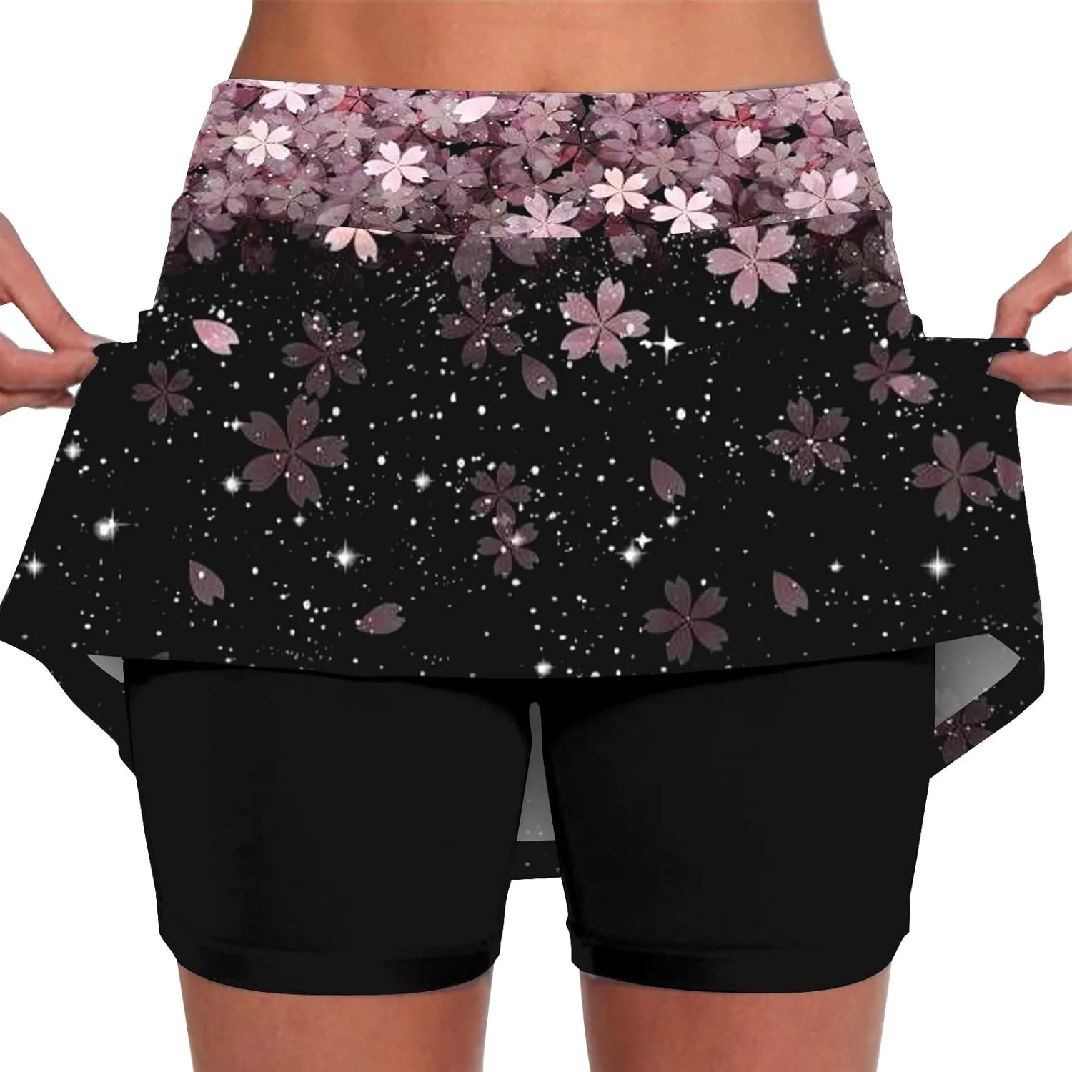 Versatile Skorts for Woman,Plus Size Skort for Curvy Ladies,Ladies Culottes,Womens Skorts with Pockets Tummy Control