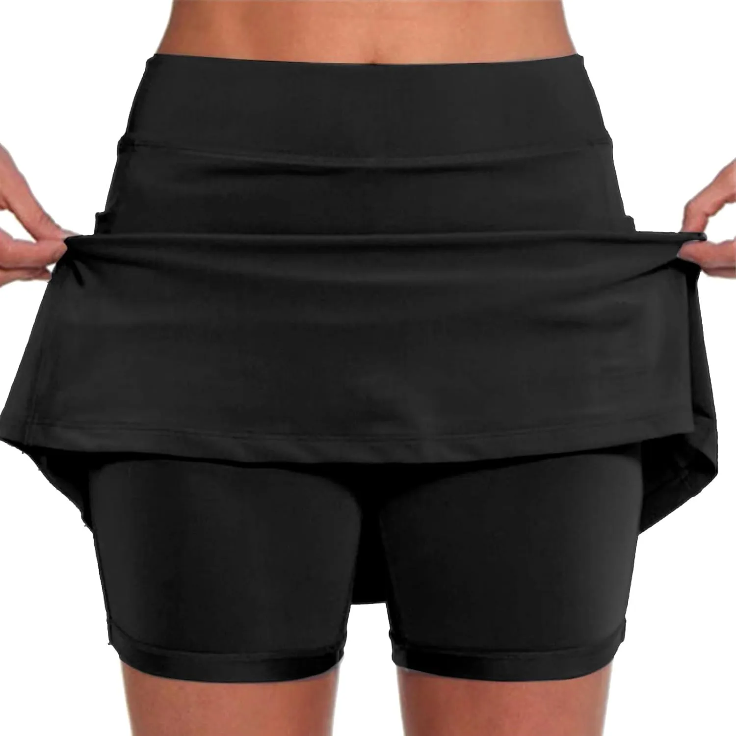 Versatile Skorts for Woman,Plus Size Skort for Curvy Ladies,Ladies Culottes,Womens Skorts with Pockets Tummy Control