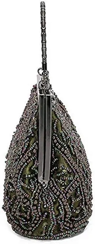 Vintage Beaded and Sequined Evening Bag for Women Formal Wedding Party Clutch Purse