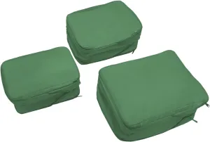Waterproof Compression Packing Cubes 2/3/4 sets, Large Travel Packing organizers for Carry on Luggage, 2 Sides Expandable Storage Bags for Backpacking, Suitcases (Dark Green, Pack 3(L M S))