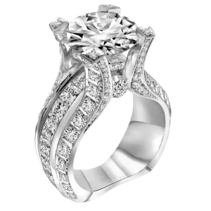 Wedding Band for Bride Inlaid Zircon Anniversary Ring Simulated Diamond Engagement Ring Exquisite Jewelry for Women (Silver, 7)