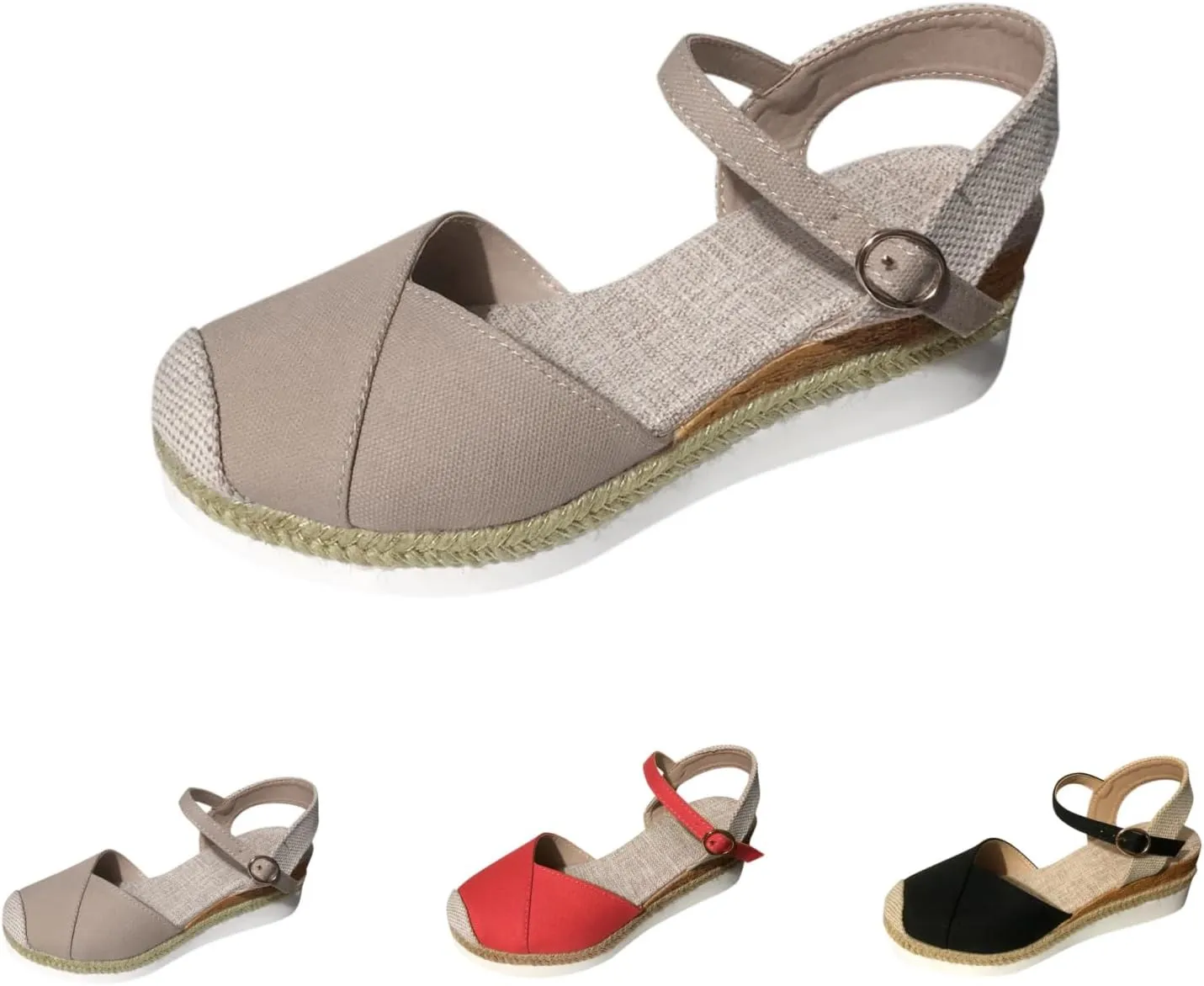 Wedge Sandals for Women Dressy Orthopedic Platform Summer Walking Flat Ankle Strap Fashion Strappy Anti-Slip Sandals