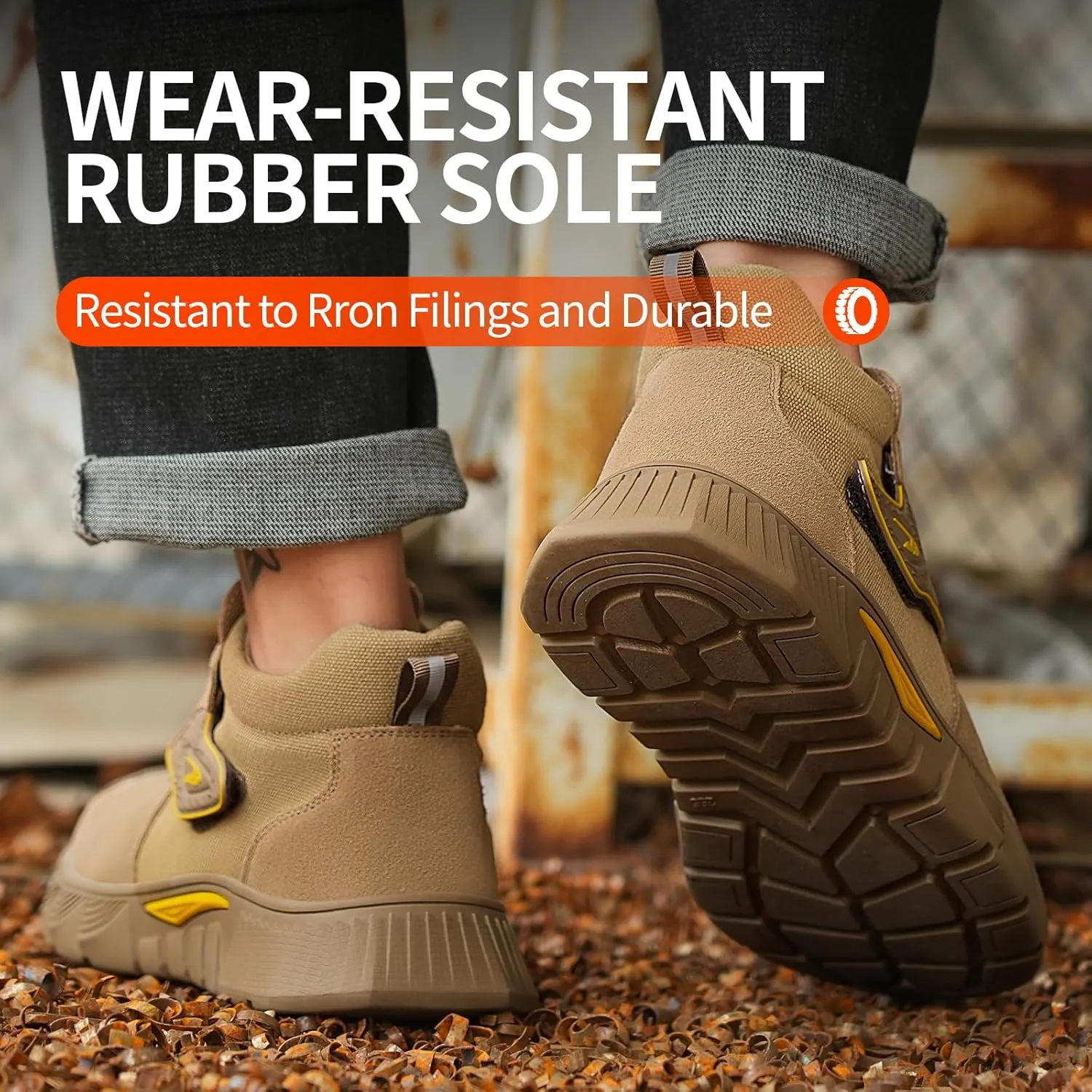 Welding Boots for Men,Slip On Steel Toe Work Boots,Construction Fireproof Men's Steel Toe Shoes,Indestructible Safety Toe Work Shoes.