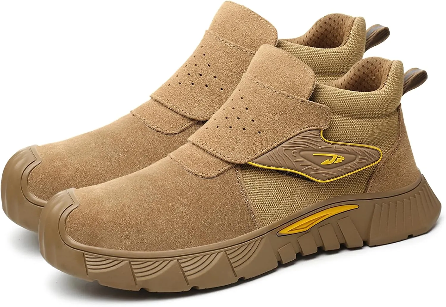 Welding Boots for Men,Slip On Steel Toe Work Boots,Construction Fireproof Men's Steel Toe Shoes,Indestructible Safety Toe Work Shoes.