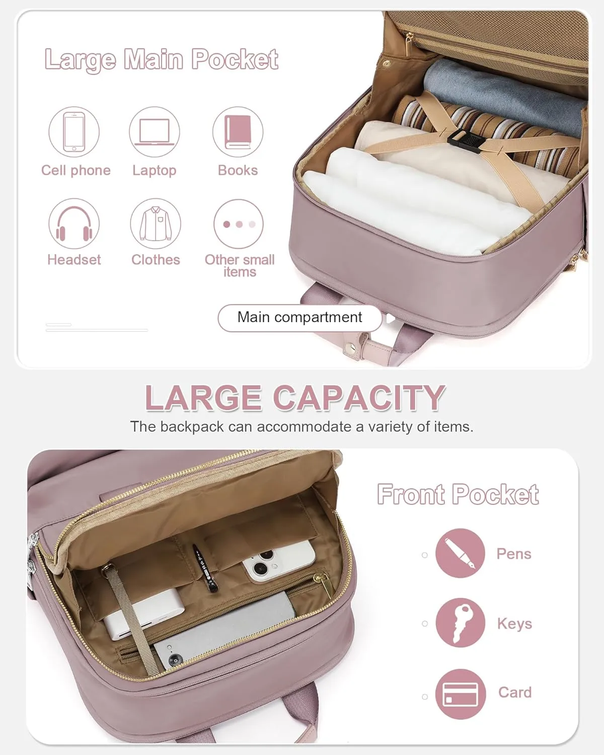 wepadre Carry On Backpack For Women Men Flight Approved Waterproof Travel Backpack With Laptop Compartment Personal Item Bag For Airlines Anti Theft Gym Backpack Casual Daypack Backpacks