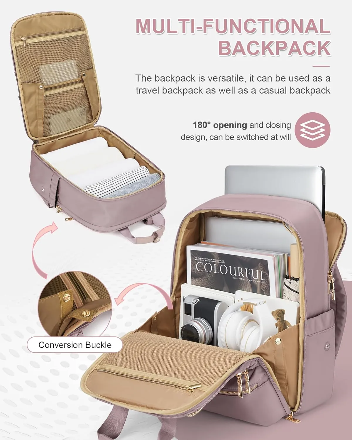 wepadre Carry On Backpack For Women Men Flight Approved Waterproof Travel Backpack With Laptop Compartment Personal Item Bag For Airlines Anti Theft Gym Backpack Casual Daypack Backpacks