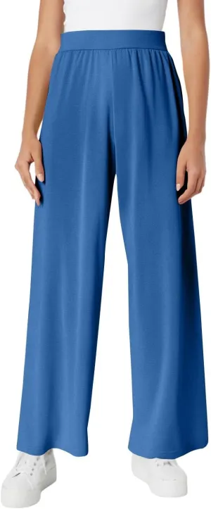 Wide Leg Dress Pants for Women High Waisted Long Pants Plus Size Pleated Pull On Vacation Trousers with Pockets
