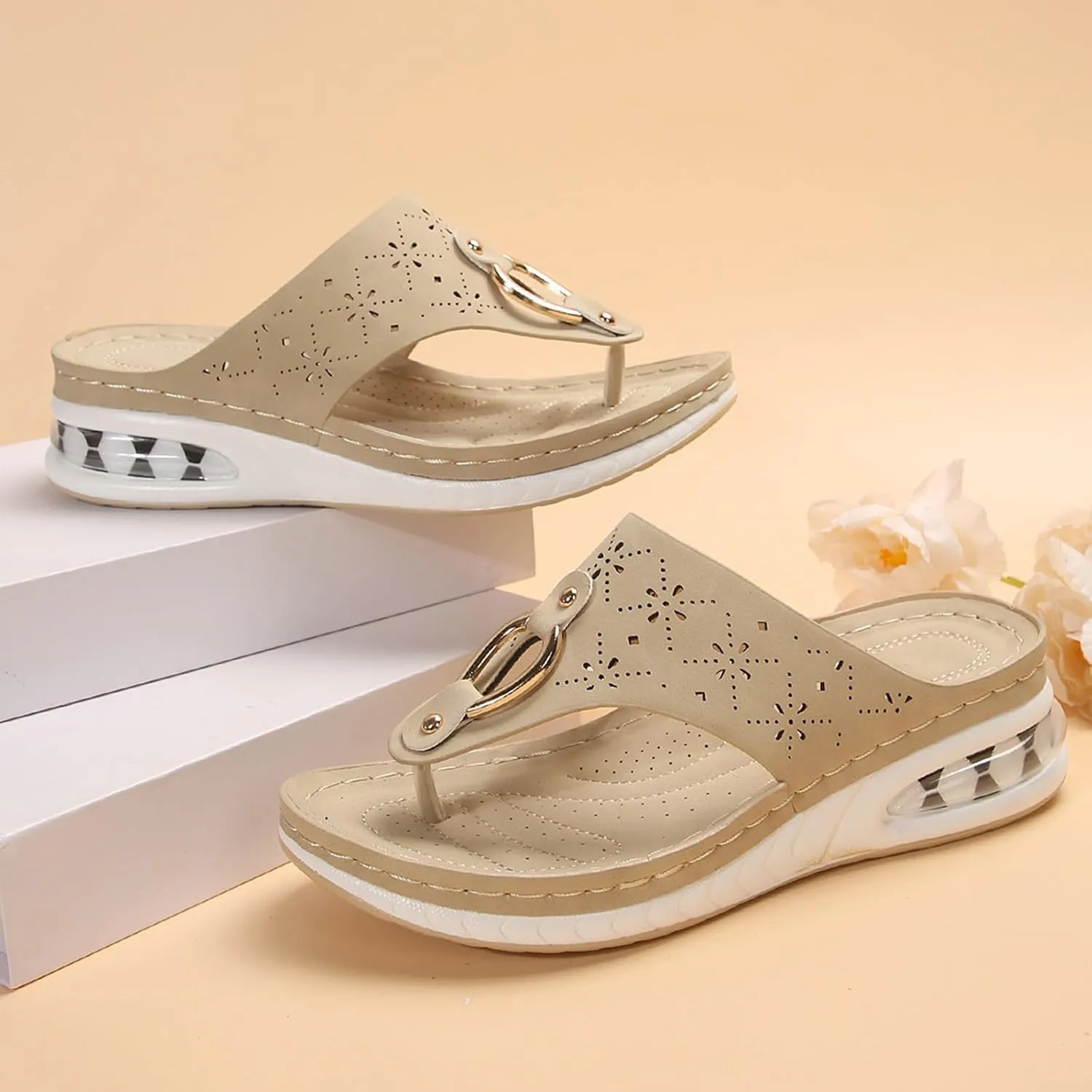 Women Sandals Comfy Slider T Open Women Summer Support Slip On Flip Flops Wedges With Arch Womens Slide Sandal Athletic