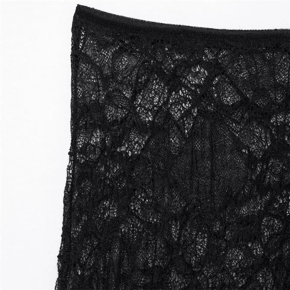 Womens Asymmetric Hem Lace Midi Skirt Office A-Line Solid Vintage Silk Skirt