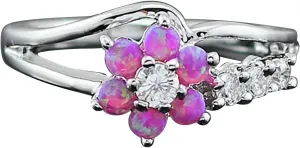 Womens Bohemia Flower Rings Wedding Promise Bands Rings 925 Sterling Silver Knuckle Rings Valentine's Day Gifts