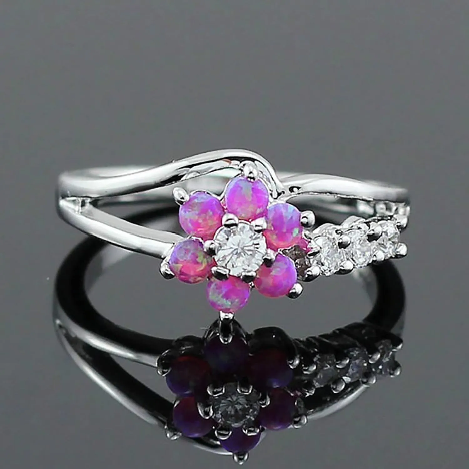 Womens Bohemia Flower Rings Wedding Promise Bands Rings 925 Sterling Silver Knuckle Rings Valentine's Day Gifts