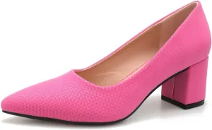 Women's Chunky Block Heel Glitter Pointed Toe Classic Work Dress Pumps Slip On Closed Toe Mid Heels for Women Office Wedding Party Daily Ladies Shoes 2.36 Inch