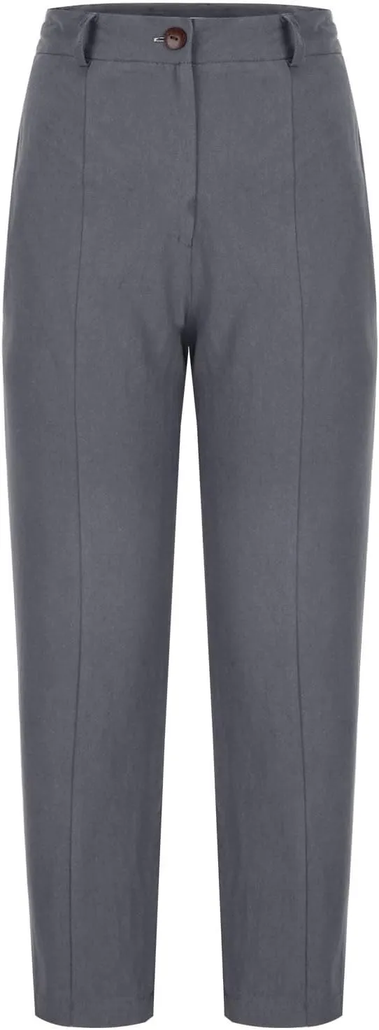 Women's Dress Capris Elegant Straight Leg Business Trousers High Waist Dressy Work Pants Summer Slacks