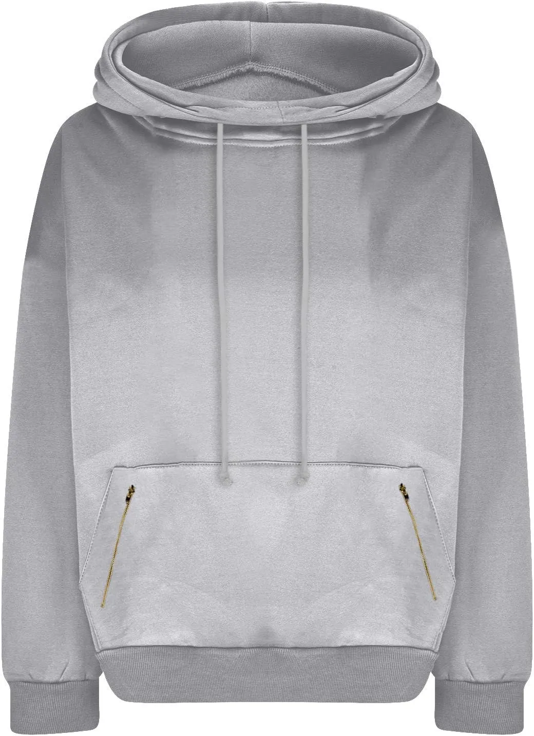 Womens High Collar Hoodies Plain Long Sleeve Pullover Classic Fit Soft Sweatshirts Daily Dressy Casual Tops
