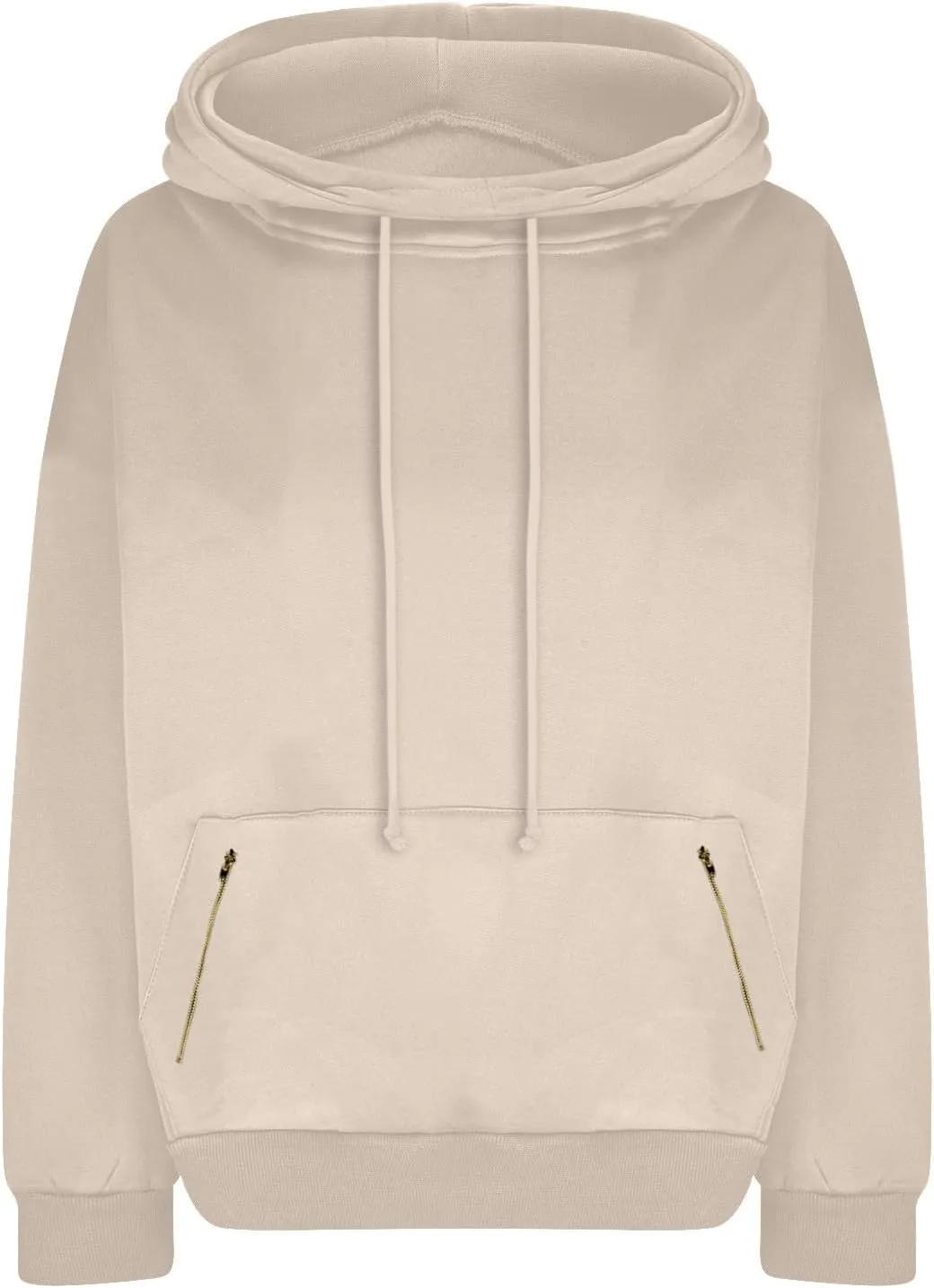 Womens High Collar Hoodies Plain Long Sleeve Pullover Classic Fit Soft Sweatshirts Daily Dressy Casual Tops