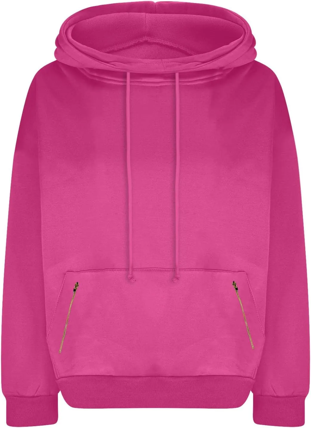 Womens High Collar Hoodies Plain Long Sleeve Pullover Classic Fit Soft Sweatshirts Daily Dressy Casual Tops