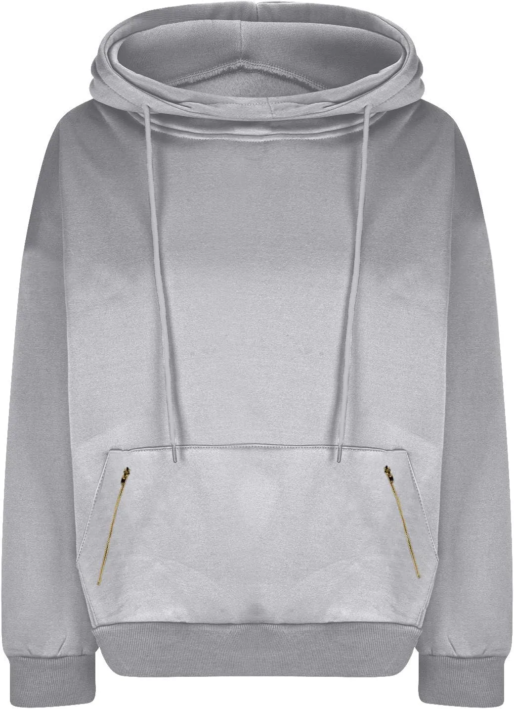 Womens High Collar Hoodies Plain Long Sleeve Pullover Classic Fit Soft Sweatshirts Daily Dressy Casual Tops