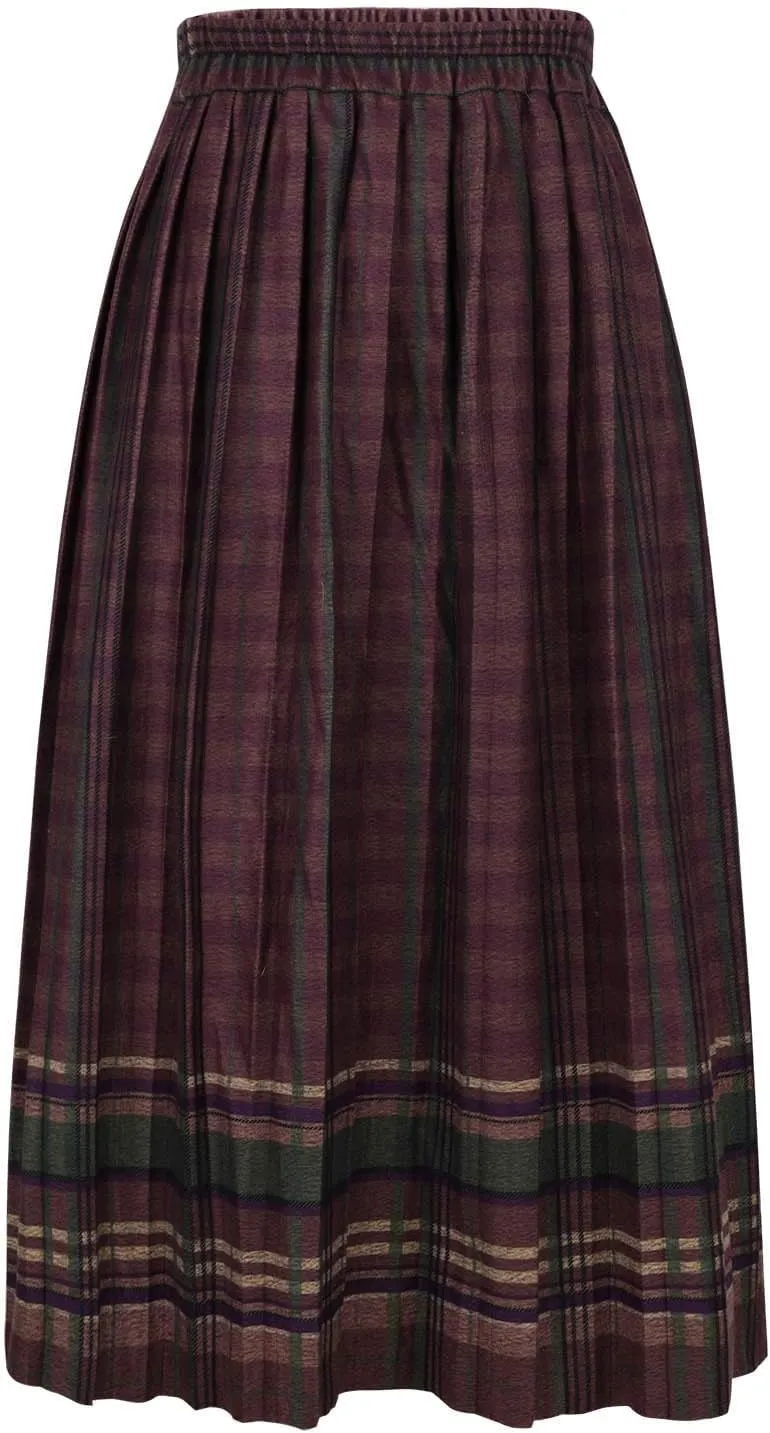 Women's High Waist Boho Floral Maxi Skirt Casual Vintage Plaid Gingham Cute Flowy Swing Pleated A Line Long Skirts