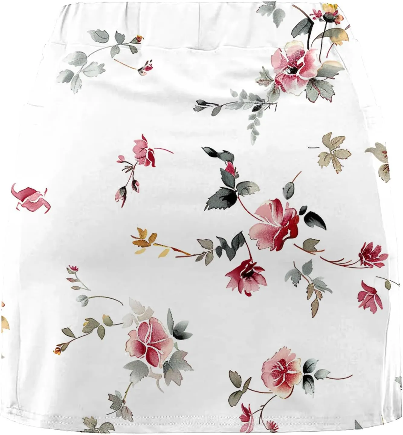 Women's High-Waisted Skirt with Shorts Floral Printed Mini Tennis Athletic Golf Skirts Teen Girls Skater Skorts