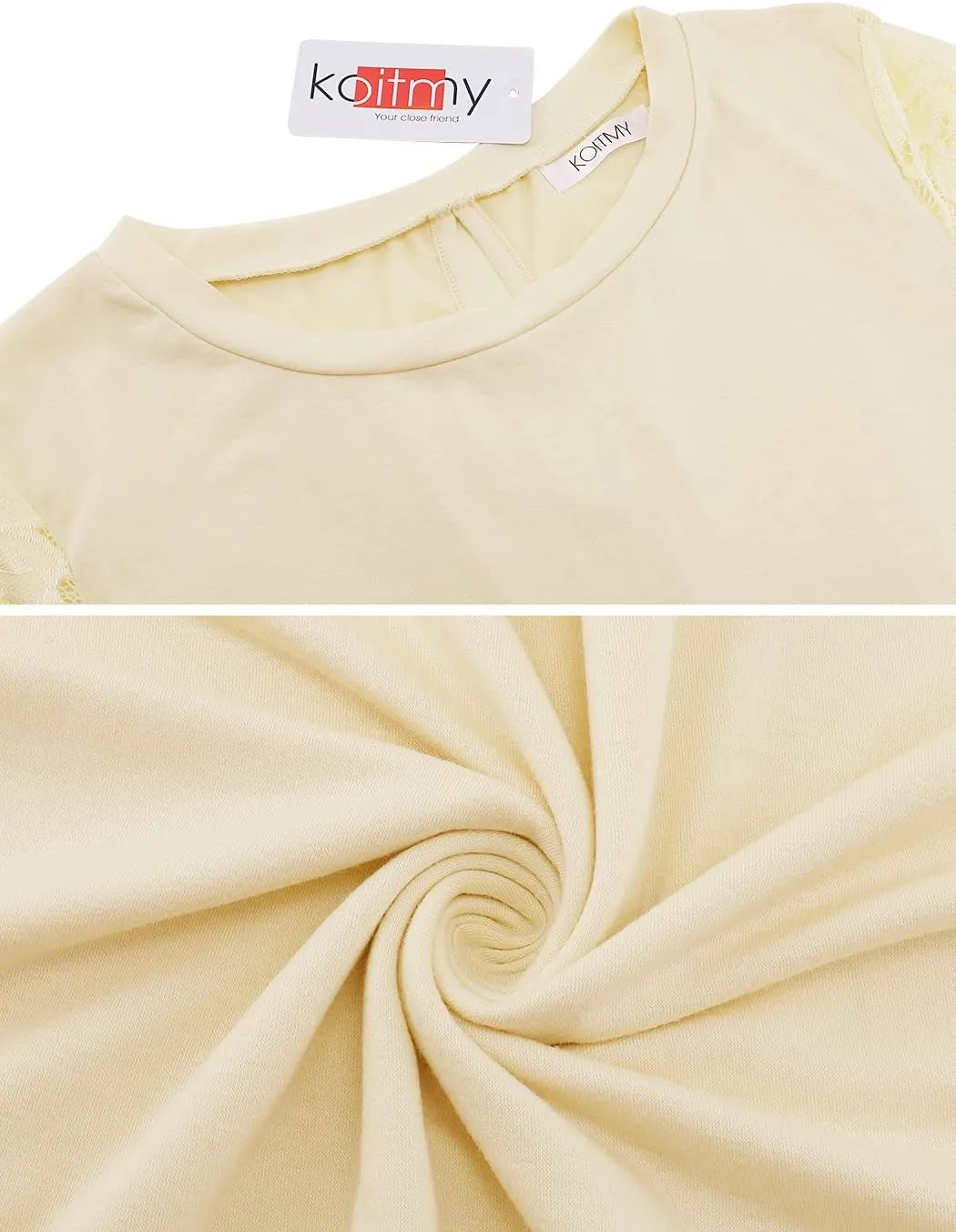 Women's Lace Short Sleeve Round Neck T-Shirt Casual Blouse Tunics Tops