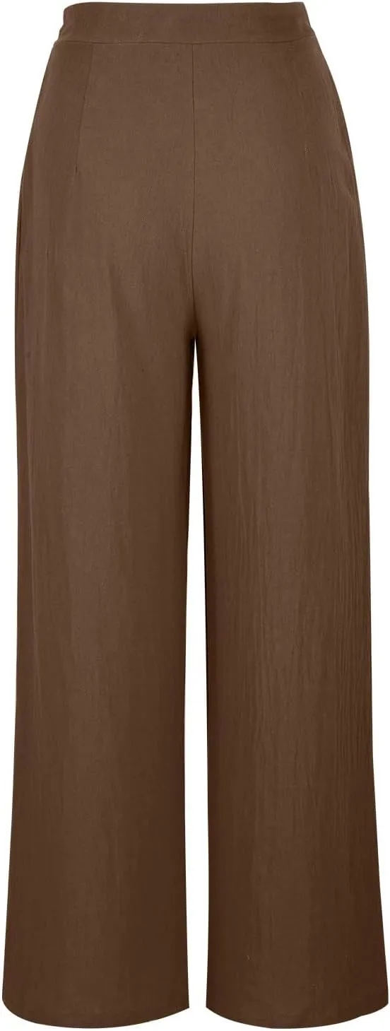 Womens Pants Loose Fit Pants for Women Work Out Gym High Cut Flare Wide Leg Summer Fall Pants 2025
