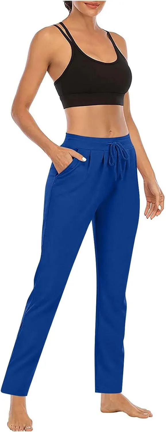 Womens Pants Pants for Women Work Out Gym Yoga High Cut Straight Leg Plain Long Leg Fall Winter Pants 2024