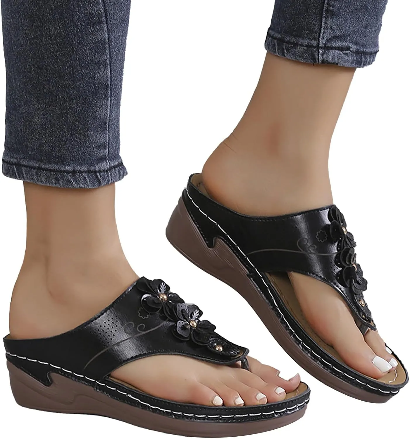 Womens Platform Wedge Sandals Comfortable Dressy Casual Summer Beach Shoes Slides Walking Flip Flops for Women 2025 Orthopedic Sandals