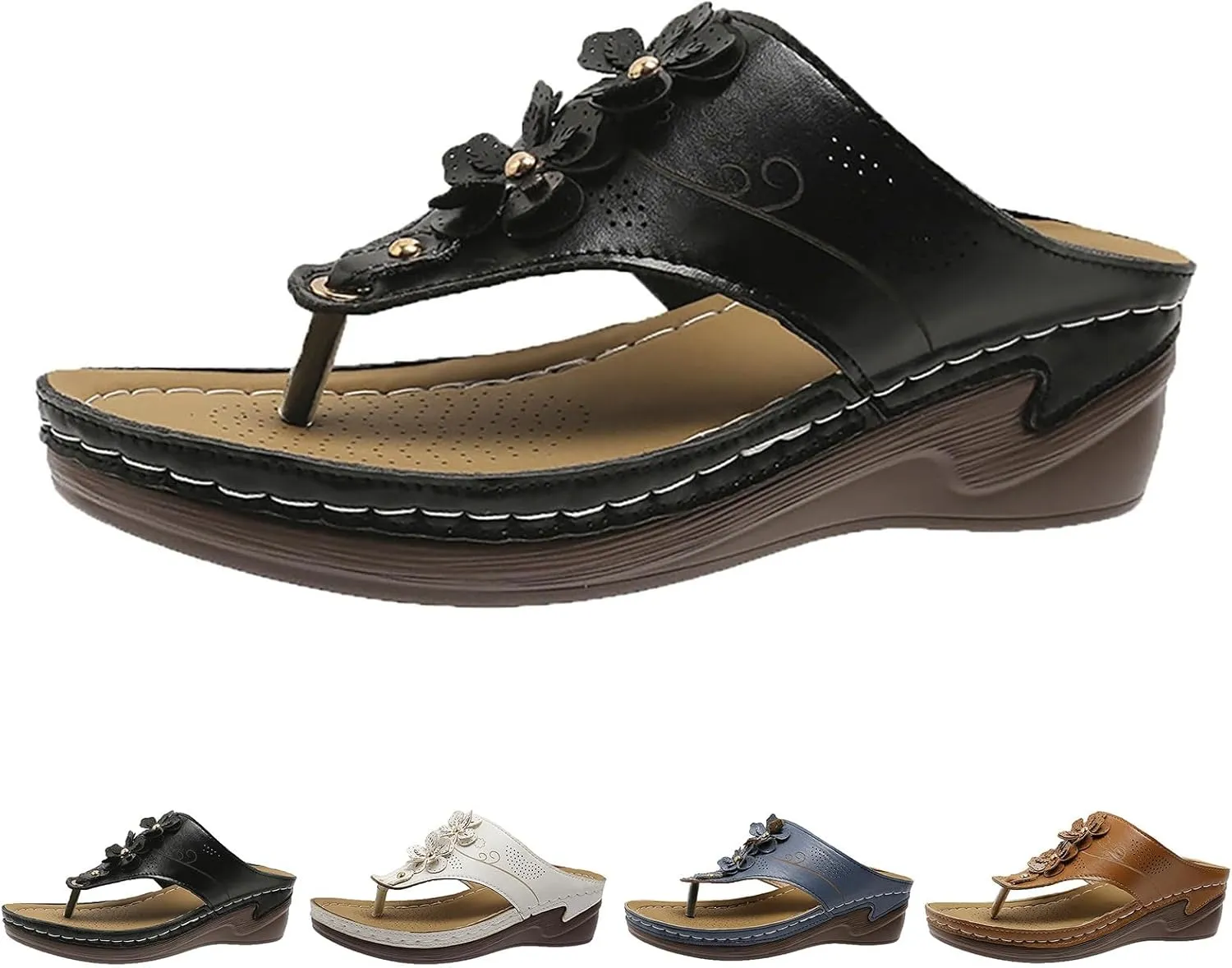 Womens Platform Wedge Sandals Comfortable Dressy Casual Summer Beach Shoes Slides Walking Flip Flops for Women 2025 Orthopedic Sandals