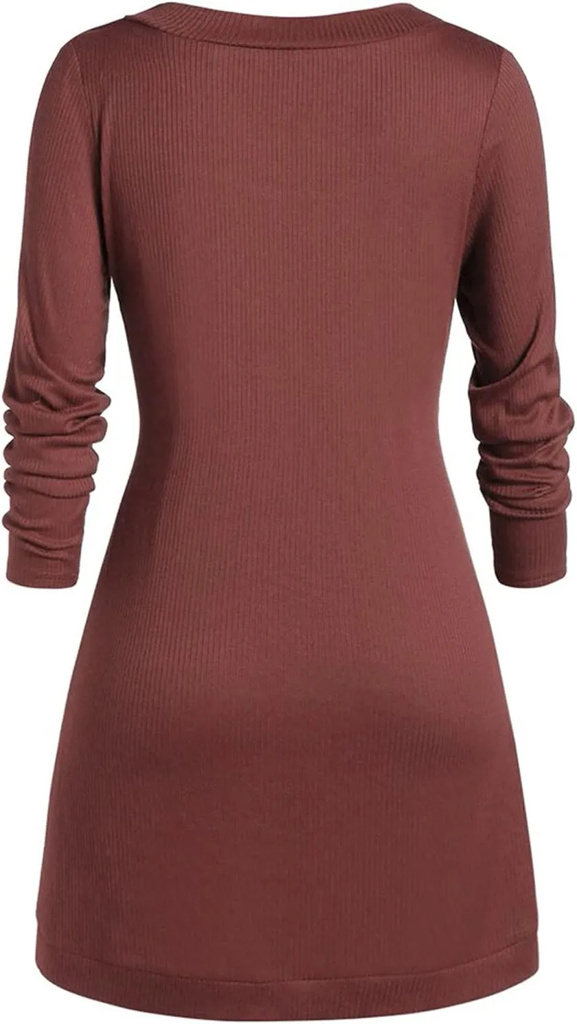 Women's Plus Size Crewneck Casual Asymmetric Sweaters Ribbed Knitted Jumper Fashion Pullover Sweater Top Cotton