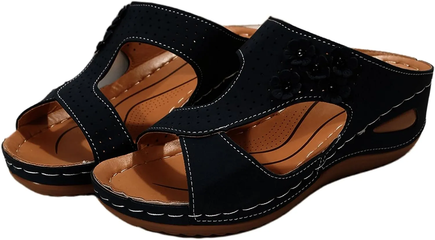 Women's Sandals Comfortable Cute Orthotic Slides Orthopedic Slippers Dressy Summer Beach Walking Flip Flops with Arch Support