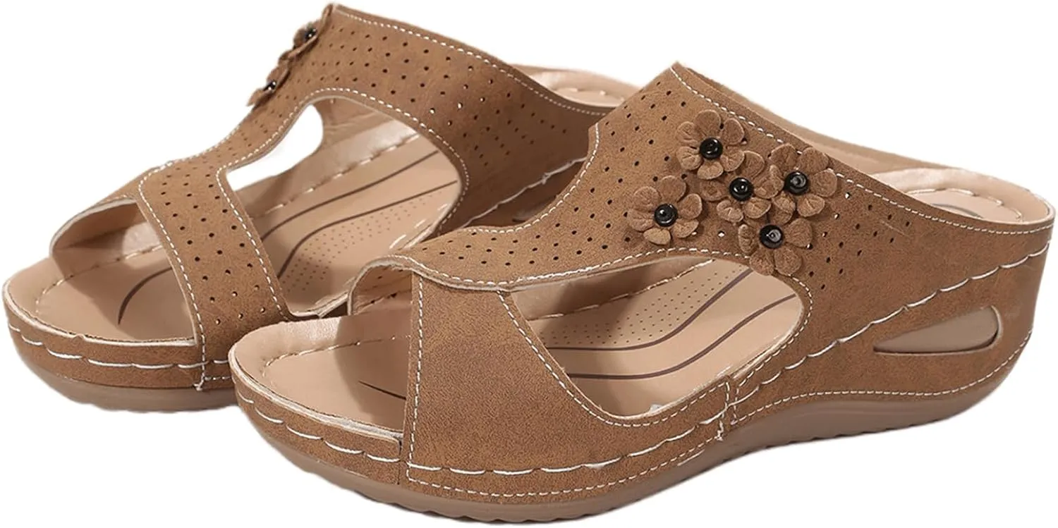 Womens Sandals Comfortable Support Orthopedic Slippers Slides Plantar Fasciitis Dressy Summer Casual Orthotic Flip Flops 2024