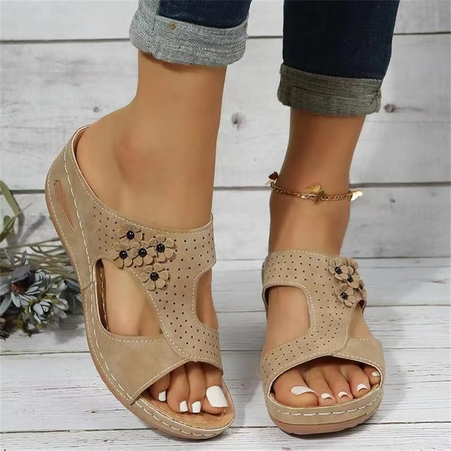 Womens Sandals Comfortable Support Orthopedic Slippers Slides Plantar Fasciitis Dressy Summer Casual Orthotic Flip Flops 2024