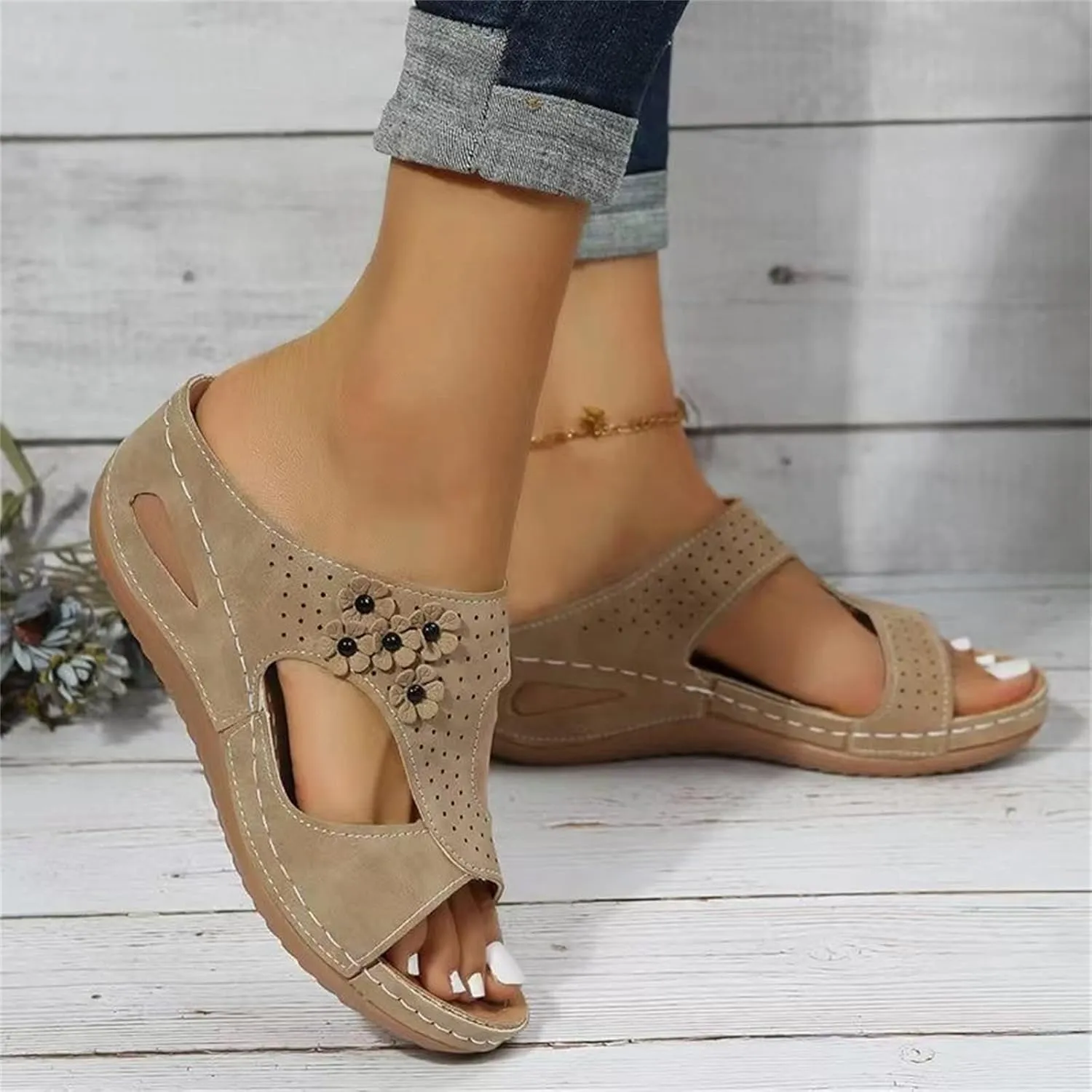 Womens Sandals Comfortable Support Orthopedic Slippers Slides Plantar Fasciitis Dressy Summer Casual Orthotic Flip Flops 2024