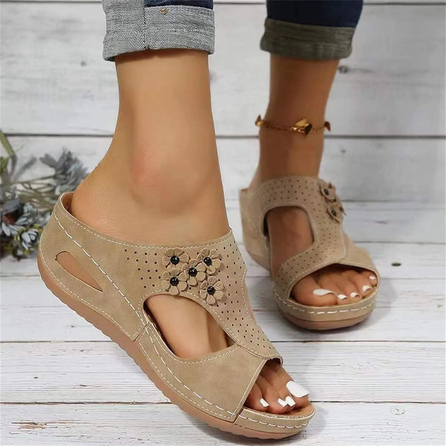 Womens Sandals Comfortable Support Orthopedic Slippers Slides Plantar Fasciitis Dressy Summer Casual Orthotic Flip Flops 2024