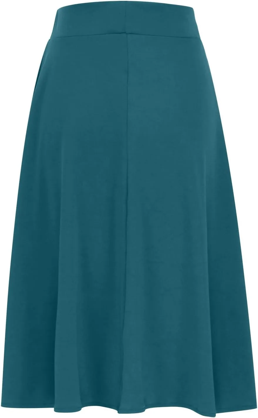 Women's Shirts Curved Hem Skirt Solid Color Classic High Waisted Skirt Plus Size Pleated Skirt Cozy Trendy Skirt